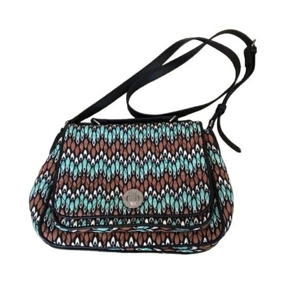 Vera Bradley Turnlock Crossbody Purse – Sierra Stream – Like New